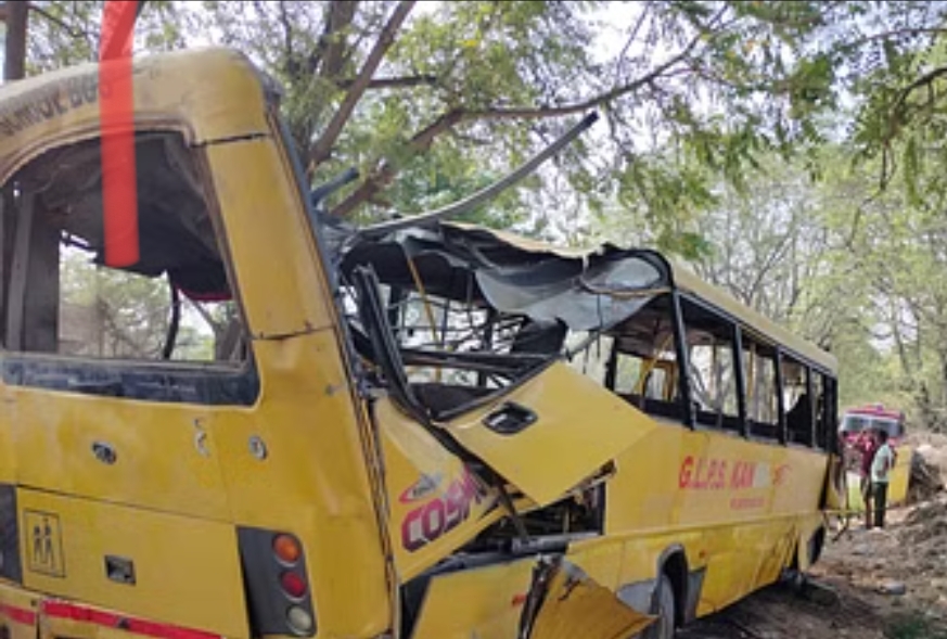 school Bus Accident in mahendragarh